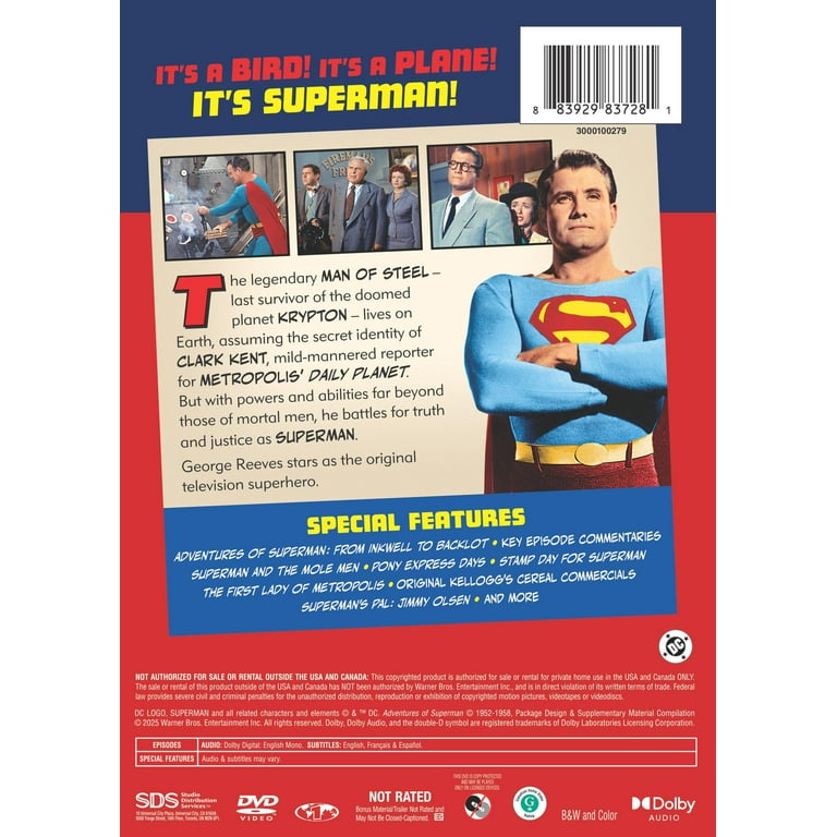 Free Shipping! SDS Adventures of Superman The Complete Series DVD