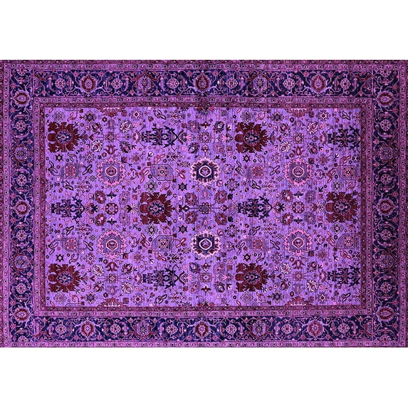 Ahgly Company Indoor Rectangle Oriental Purple Traditional Area Rugs, 2' x 3'