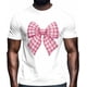 thumbnail image 2 of Camisetas informales de manga corta con lazo a cuadros rosas para hombre, camisetas gráficas, 2 of 8
