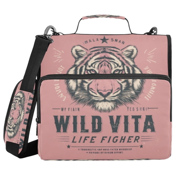 DIXRUYEE Zipper Binder trapper keeper Documents Organized Design Fierce & Friendly Printed