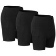 thumbnail image 1 of TFixol Paquete de 3 pantalones cortos de yoga para entrenamiento atlético elásticos de cintura alta para mujer, 1 of 8