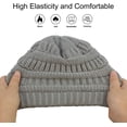 thumbnail image 6 of Muryuobao Toddler Kids Girls Boys Knitted Winter Hat Gloves Set Warm Fleece Lined Hats Baby Cable Skull Beanie Cap Mittens Set 3-6 Years Light Grey, 6 of 7