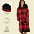 thumbnail image 6 of LazyOne Oversized Hoodie Sweatshirt, Comfortable Loungewear (Red Plaid, S/M), 6 of 7
