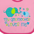 thumbnail image 4 of Inktastic My Godmother Loves Me Cute Elephants Boys or Girls Baby Bib, 4 of 4