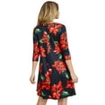 thumbnail image 3 of Women's Christmas Print Dress, Poinsettia Flower, M, 3 of 5