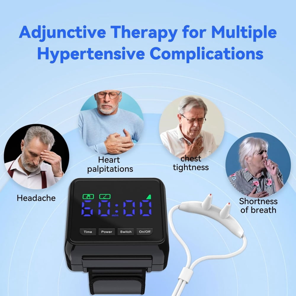 Wrist and Nose Laser Light Device - 10 x 650nm Red Light LED Beads, Dual Modes for Relaxation, Adjustable Timer for Daily Wellness