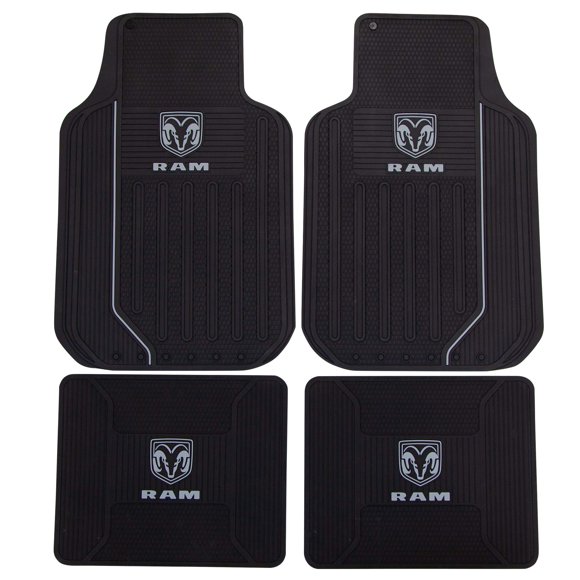 Plasticolor 008854Z04 Alfombrillas Con Logotipo Gris Serie Ram Elite De 4 Piezas
