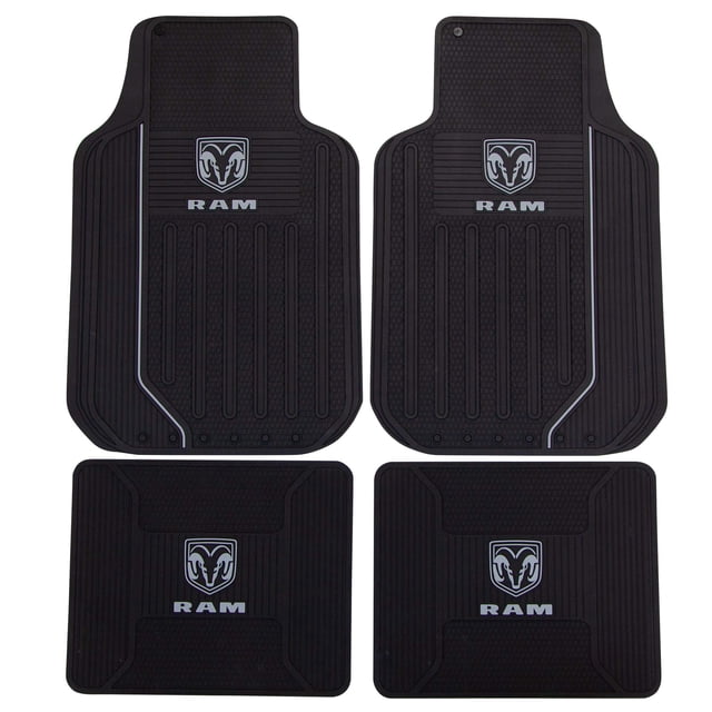 Plasticolor 008854Z04 Alfombrillas Con Logotipo Gris Serie Ram Elite De 4 Piezas