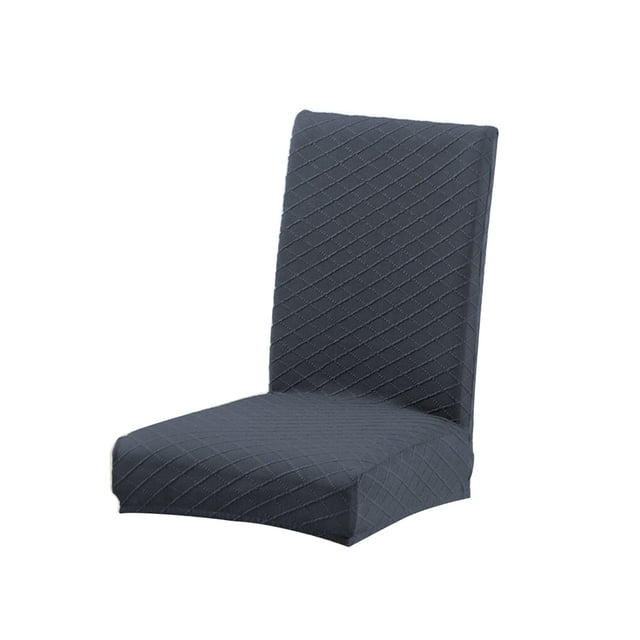 Housse de Chaise de Salle à Manger Solide Confortable Universelle Rotative Décoration Maison Résistante à l'Usure Forme Diamant Style Simple Gaine Protectrice Grise