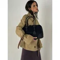 thumbnail image 5 of Gabardina corta de doble botonadura para mujer, abrigo informal de manga larga con solapa, holgada Chaqueta corta a la moda, otoño, 2024, 5 of 5