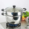 thumbnail image 5 of Stainless Steel 2 Tier Boiling Pot With Lid & Steamer - Silver, 26cm | Gas Stove & Induction Compatible - Multipurpose Cookware Pots - Dumplings Momo Steamer | Pasta & Rice Steamer, Meat Steamer, 5 of 5
