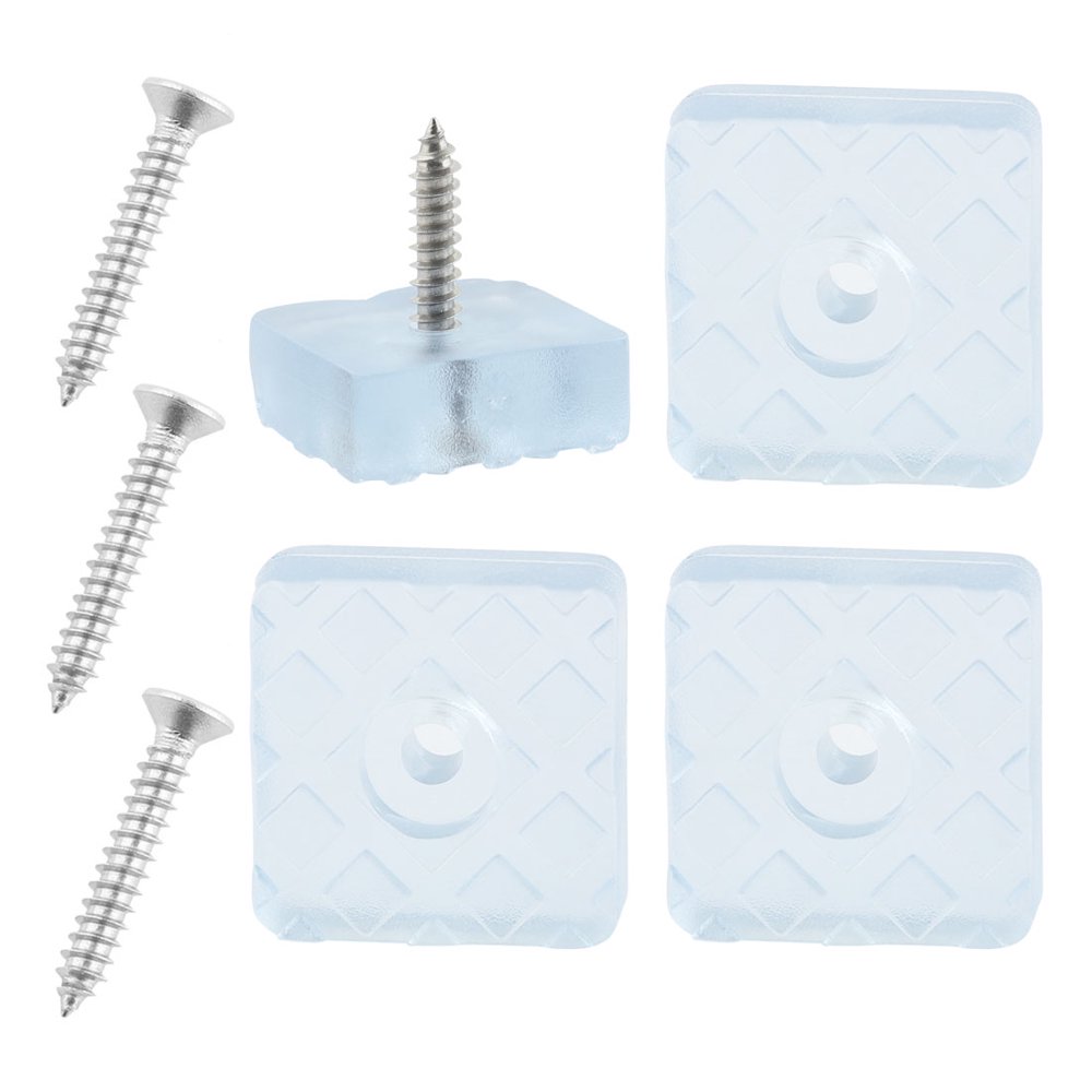 4pcs Square Rubber Feet with Screws Non Slip Desk Leg Pad for Desk