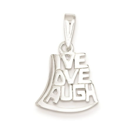 925 Sterling Silver Solid Live, Love, Laugh Pendant 25mmx15mm