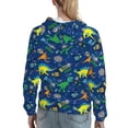 thumbnail image 7 of Fotbe Dinosaur In Space Pattern Womens Long Sleeve Hoodie, Pullover Hooded Sweatshirt, Kangaroo Pocket Hoodie with Eye-catching Drawstrings-XX-Large, 7 of 7