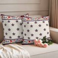 thumbnail image 2 of Vintage Star Pillow Covers 2 Pack Red Blue Bow Country Stars Poppy Pastoral Linen Pillowcase Waterproof Outdoor Throw Pillow Cover for Patio Garden Square Cushion 16”x16”, 2 of 9