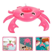 MLINS 2pcs Pool Floating Cup Holder Decorative Cartoon Crab Shape Cup Coaster Inflatable Cup Mat