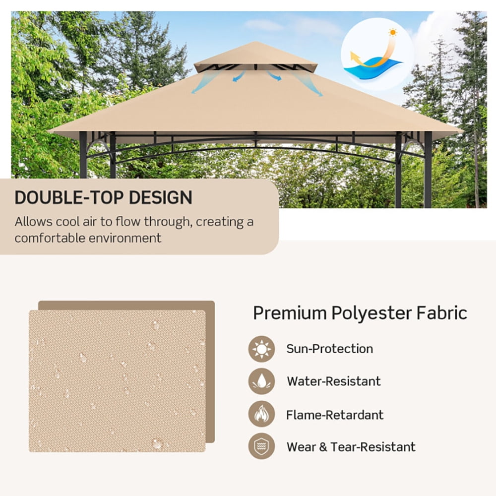 Aimee Lii 8 x 5 Feet 2-Tier BBQ Grill Gazebo Barbecue Canopy, Backyard Canopy Gazebo for Party Wedding Aimee Lii 8 x 5 Feet 2-Tier BBQ Grill Gazebo Barbecue Canopy, Backyard Canopy Gazebo for Party Wedding
