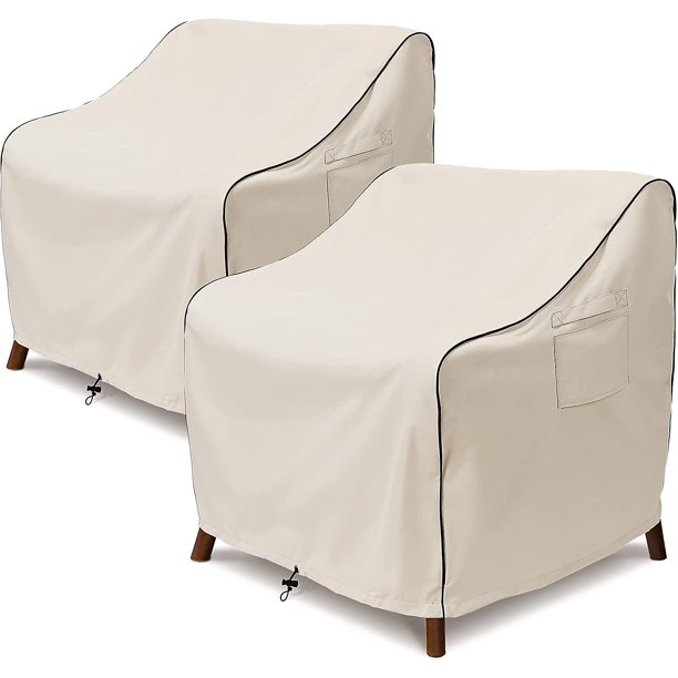 Fundas para muebles de patio para sillas, fundas para asientos profundos de salón al aire libre, impermeables, resistentes, se adaptan hasta 35 pulgadas de ancho x 38 pulgadas de profundidad x 31