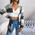 thumbnail image 6 of Womens Fall Fashion 2022! QLEICOM Sweaters for Women, Women's Fashion Autumn Winter Stripes Long Sleeve Cardigan Sweater Coat Tops On Clearance, 6 of 6