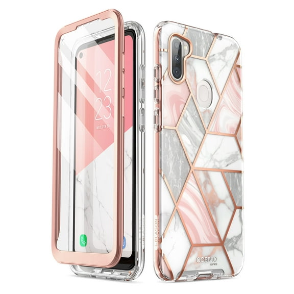 i-Blason Cosmo Series Case for Samsung Galaxy A11 Case (2020 Release), Slim Full-Body Stylish Protective Case with Built-in Screen Protector (Marble)