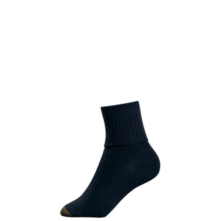 Gold Toe Womens Cotton Turn Cuff Ankle Socks, Navy - Walmart.com