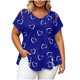 thumbnail image 2 of Neewe Womens Tops Short Sleeve T Shirts Print Dressy Casual Round Neck Summer Clothes Outfits Blouses Loose Fit, 2 of 8