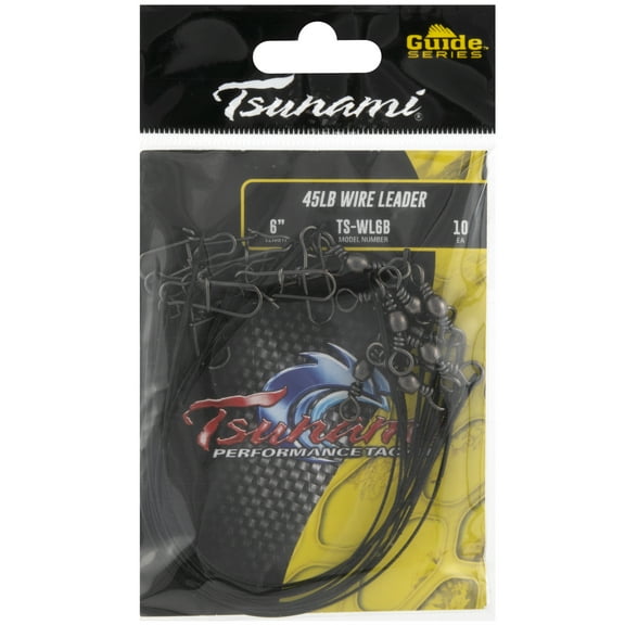 Tsunami Wire Leader Fishing Line 6 in. 45 lb Test – 10 Pack