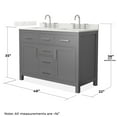 thumbnail image 4 of Beckett 48" Dark Gray Double Vanity & Giotto Quartz Top (3-Hole) & Nickel Trim, 4 of 5