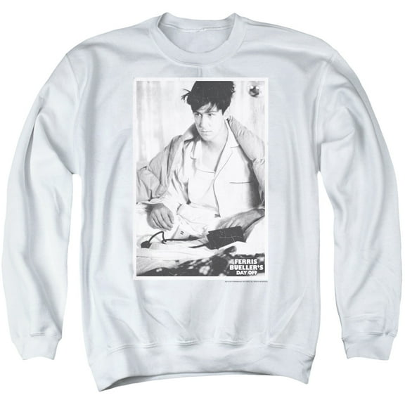 Ferris Bueller Cameron Adult Crewneck Sweatshirt White