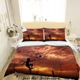 thumbnail image 1 of 3D Sunset Sky Beach Football Quilt Cover Set Bedding Set Duvet Cover, 1 of 3