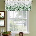 thumbnail image 3 of 2 Pack Valances for Window, Green Blooms Floral Short Curtains for Kitchen Bedroom Living Room, Farmhouse Spring Flowers Botanical Rod Pocket Small Window Treatment Valance Drapes 42 x 18 Inch, 3 of 8