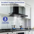 thumbnail image 5 of Range Hood 36 inch Black Wall Mount Range Hood in Black Stainless Steel Kitchen Vent Hood, 5 of 6