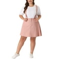 thumbnail image 1 of Agnes Orinda Jupe en Jean Croisée à Bretelles Réglables pour Femmes Grande Taille Rose 3X, 1 of 6