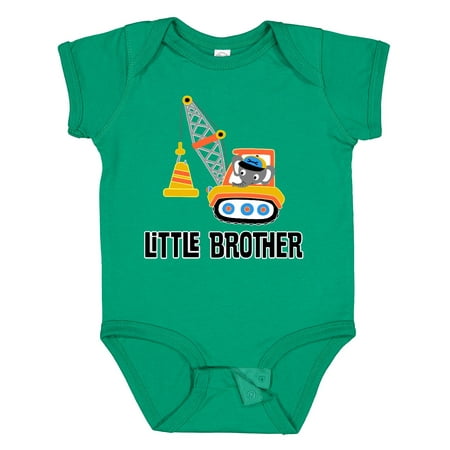 

Inktastic Little Brother Construction Truck Boys Boys Baby Bodysuit