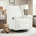 thumbnail image 2 of Muumblus Wingback Swivel Recliner, Glider Rocking Chair for Living Room, Nursery Rocker, Beige Chenille, 2 of 9