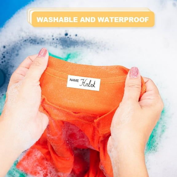 Brrnoo White Woven Clothing Label 200Pcs Name Label White Sewing Woven Custom Clothing Cutting Free Writable for Clothes