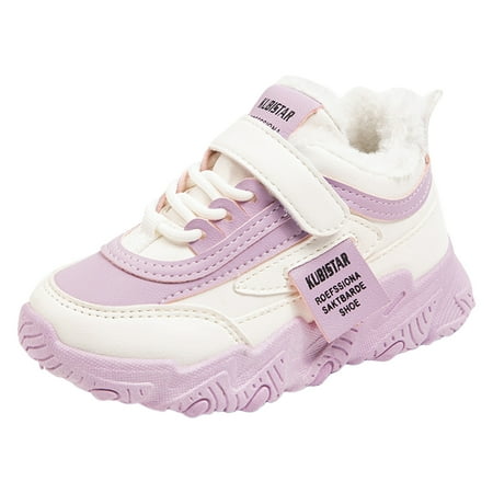 

Gvdentm Running Shoes for Girl Winter Girls Kids Relaxed-Fit Anti Slip Breathable Sneaker With Arch Support Memory Foam Fashion Shoes Hot Purple 5.5-6 Years