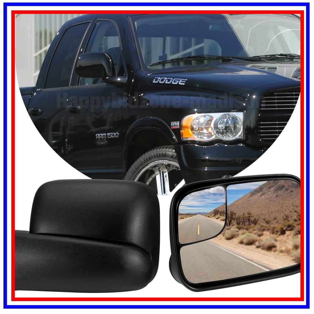 94-02 Dodge Ram 1500/2500/3500 Black Mirror Manual Cover Not Towing Mirror  01 02 - Walmart.com