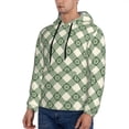 thumbnail image 3 of Rateoe Daisy Plaid Green Pattern Mens Hoodie, Pullover Hooded Sweatshirt, Kangaroo Pocket Hoodie Ideal for Daily Wear, Travel and Home-X-Large, 3 of 7