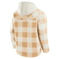 thumbnail image 3 of Men's Fanatics Tan Pittsburgh Steelers Elements Plaid Polar Fleece Quarter-Zip Hoodie, 3 of 4