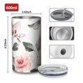 thumbnail image 4 of 20oz Coffee Tumblers Pioneer Flower Floral Print Pattern Stainless Steel Vacuum Insulated Travel Tumbler Coffee Cups Mug with Lid and Straw with Cleaning Brush for Cold & Hot Drinks, 4 of 5