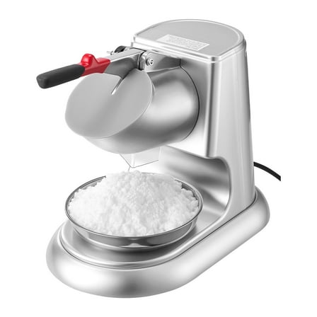 Commercial Ice Crusher Machine 220LBS/H – Electric Snow Cone Maker with Stainless Steel Blades – Heavy Duty Shaved Ice Machine for Home, Business, Parties – Silver Countertop Ice Shaver (110V)