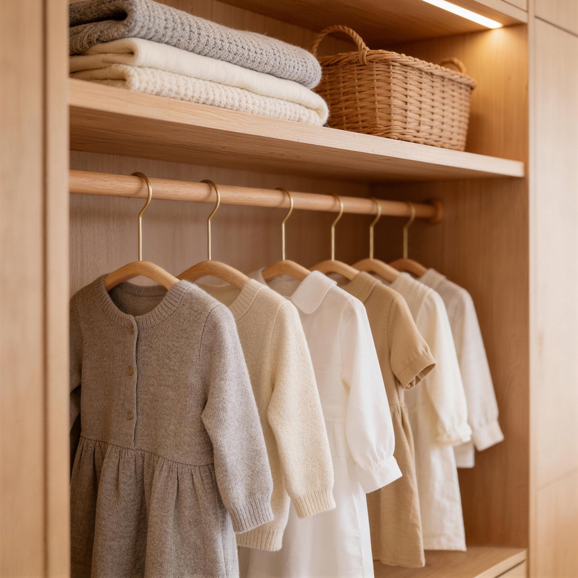 Unique Bargains 2Pcs Wood Nonslip Space Saving Hangers Gold