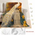 thumbnail image 5 of White Peacock Blanket Soft Cozy Warm Throw Blanket for Couch, Plush Fuzzy Flannel Fleece Blankets for Sofa, Retro Garden Botanical Floral Bed Blankets Lightweight Gifts for Women, 50"x60", 5 of 9