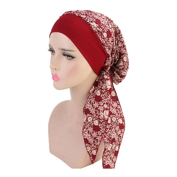 Womens Indian Hair Loss Cover Head Scarf Wrap Muslim Hijab Chemo Hats ...