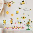 thumbnail image 4 of Pegatinas de pared para decoración del hogar, dormitorio infantil, con diseño de abeja pequeña de dibujos animados, pegatinas para ventanas de vidrio, pintura autoadhesiva, 4 of 5