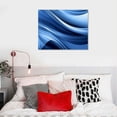 thumbnail image 3 of Creowell Abstract Canvas Print Artwork Blue White Abstract Waves Lines Canvas Wall Art Framed Modern Abstract Art Painting Decor for Living Room, Bedroom, Office 20x16 Inch, 3 of 3
