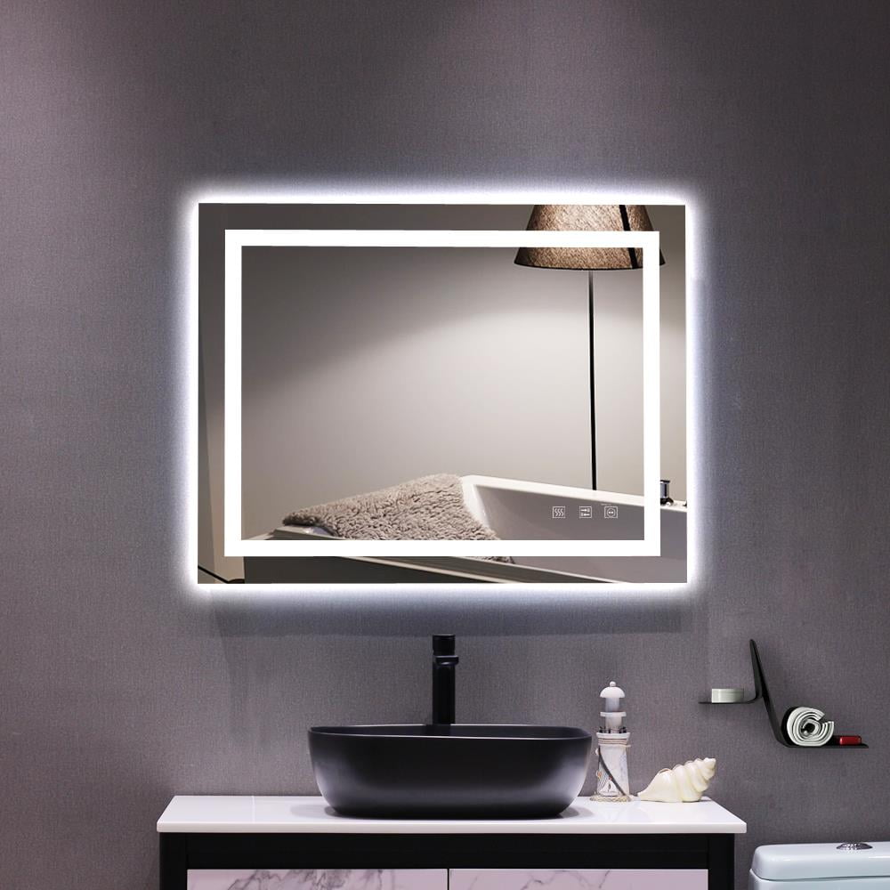 LED Bathroom Wall Mirror Illuminated Lighted Vanity Mirror with Touch Button 