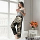 thumbnail image 5 of Balery Vintage Pattern Flower Skull Pantalones de pijama para mujer, pijamas ultraligeros, pantalones de estar por casa-X-Large, 5 of 6