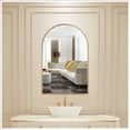 thumbnail image 4 of Wemily Antique Gold 24"x36" Arched Wall Mirror with Metal Beaded Frame - Decorative Accent Wall Mirror for Bathroom, Bedroom, Living Room, Entryway, 4 of 8